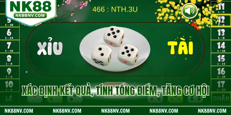 Xác định kết quả, tính tổng điểm, tăng cơ hội